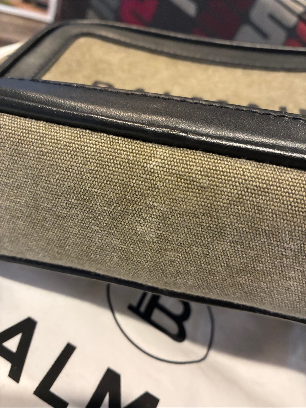 Balmain Olive Green B-Army Canvas Belt Bag - Picture 7 of 10